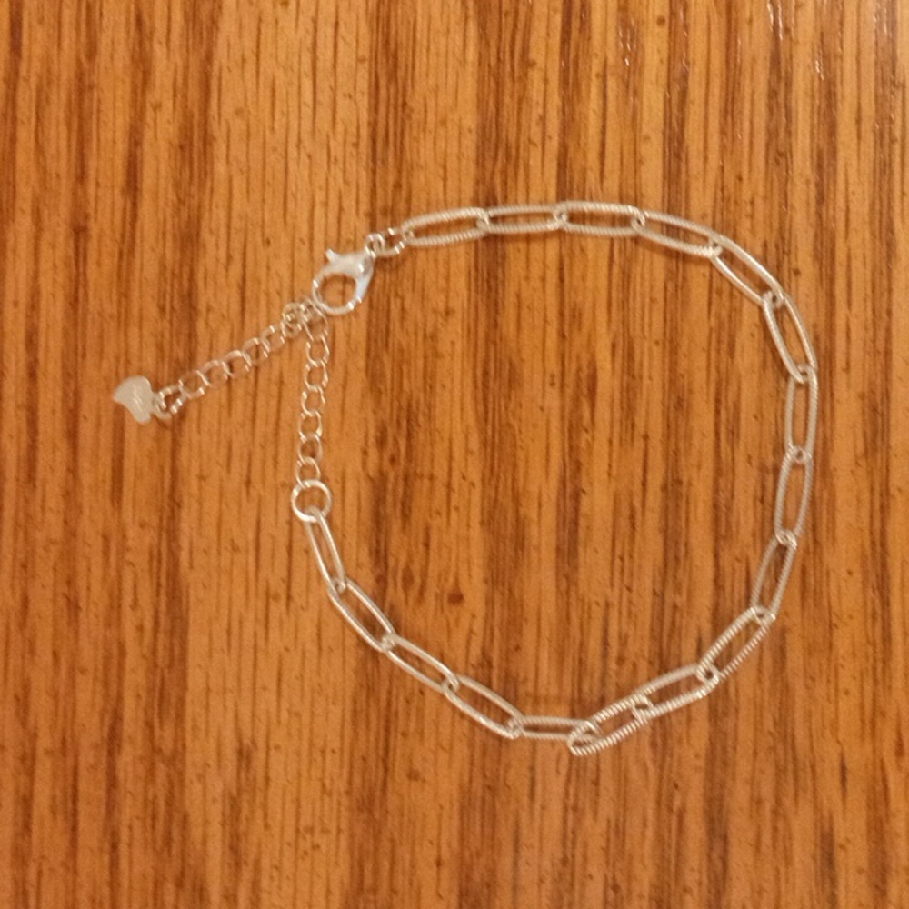 Sterling Silver Paperclip Bracelet 8"